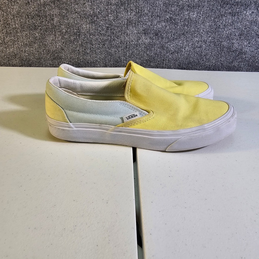 Vans Classic Slip-On | Pastel Two-Tone Yellow & Mint | Women's 8 / Men's 6.5